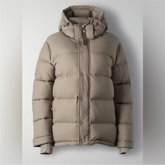 Aritzia TNA The Super Puff Down Jacket Size S Modern Taupe - Picture 3 of 16